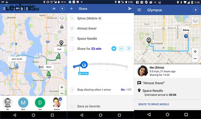 Glympse - Aplikasi Melacak Posisi Lokasi Seseorang di Android & iOS Terbaik