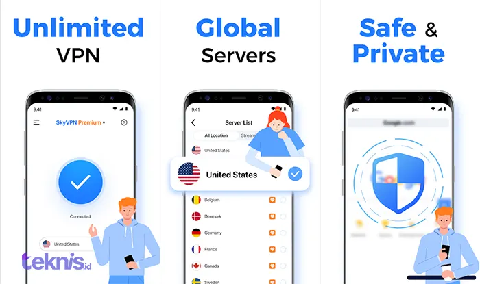 SkyVPN - Aplikasi VPN Terbaik Gratis di Android dan iPhone