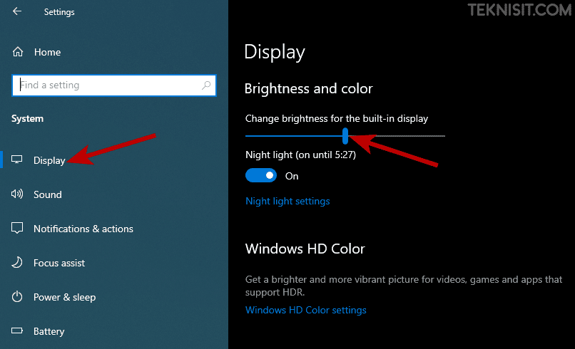 Cara mengatur cahaya laptop Windows 10
