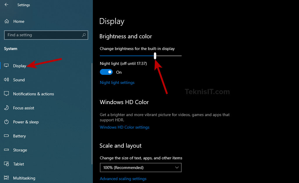 Cara mengatur kecerahan layar komputer Windows 10